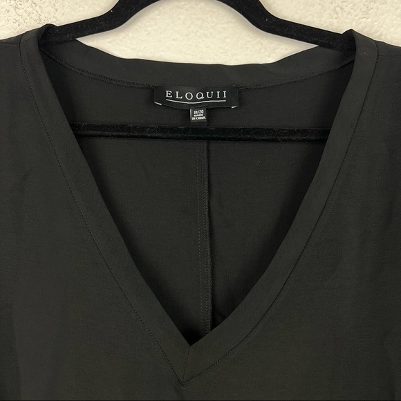 ELOQUII V Neck Dress with Dolman Sleeves, Black, Size 18/20, NWT! - Picture 5 of 10